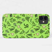 Coques Case-Mate iPhone Conception de monogramme d'herbes de jardin de cui (Dos (Horizontal))