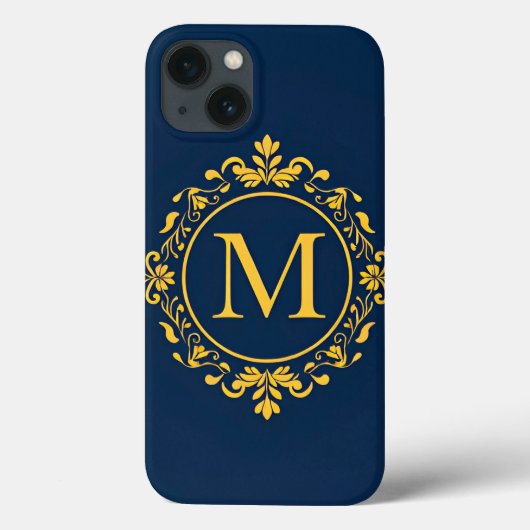Coques Case-Mate iPhone Conception de monogramme doré élégant (Verso)