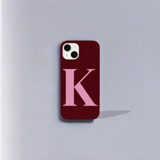 Coque Pour iPhone 14 Conception de monogramme initial personnalisé Merl