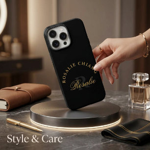 Coques iPhone 16 Pro Max Conception de monogramme personnalisée Nom personn