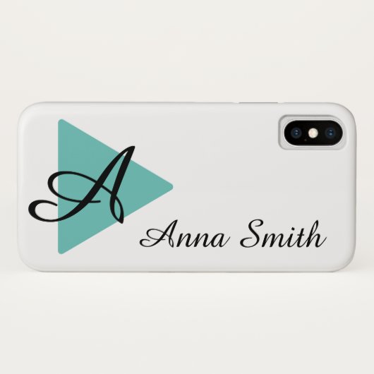 Coques Case-Mate iPhone Conception de monogramme sarcelle abstraite élégan (Dos (Horizontal))