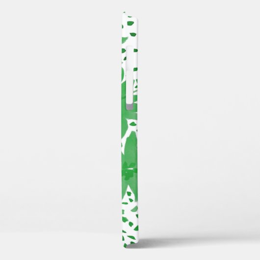 Coques Case-Mate iPhone Conception de monogramme vert personnalisé (Verso / Gauche)