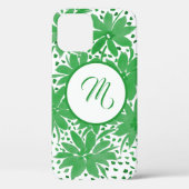 Coques Case-Mate iPhone Conception de monogramme vert personnalisé (Verso)