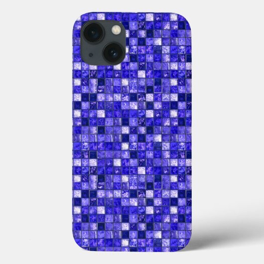 Coques Case-Mate iPhone Conception de mosaïque bleue abstraite avec textur (Verso)