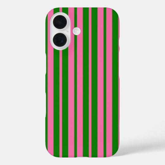 Coques Case-Mate iPhone Conception de motif à rayures élégantes rose et ve (Verso)