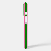 Coques Case-Mate iPhone Conception de motif à rayures élégantes rose et ve (Verso / Gauche)