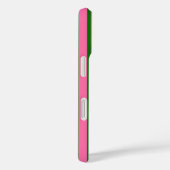 Coques Case-Mate iPhone Conception de motif à rayures élégantes rose et ve (Verso / Droite)