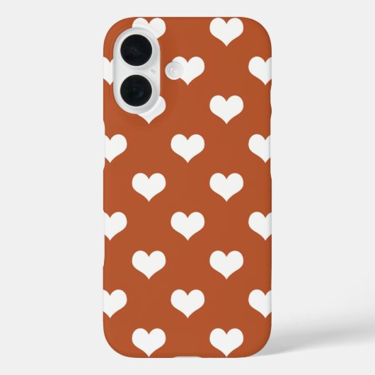 Coques Case-Mate iPhone Conception de motif cœur amour blanc marron (Verso)