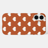 Coques Case-Mate iPhone Conception de motif cœur amour blanc marron (Verso (horizontal))