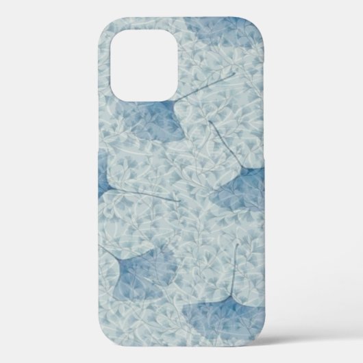 Coques Case-Mate iPhone Conception de motif de feuilles bleues (Verso)