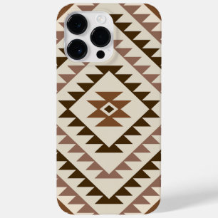 Coque Pour Pour iPhone 14 Pro Max Conception de motif diamant aztèque Brun+Crème