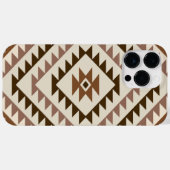 Coques Case-Mate iPhone Conception de motif diamant aztèque Brun+Crème (Verso (horizontal))
