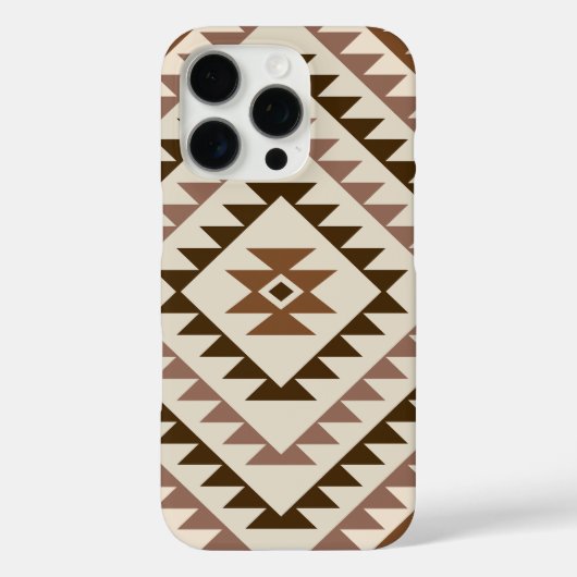 Coques Case-Mate iPhone Conception de motif diamant aztéque marron+crème (Verso)