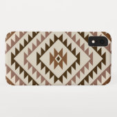 Coques Case-Mate iPhone Conception de motif diamant aztéque marron+crème (Dos (Horizontal))