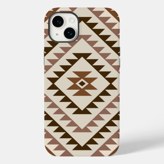 Coques Case-Mate iPhone Conception de motif diamant aztéque marron+crème (Verso)