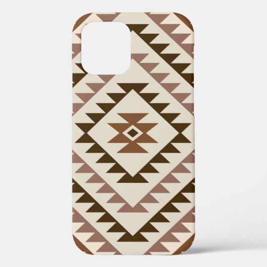 Coques Case-Mate iPhone Conception de motif diamant aztéque marron+crème (Verso)