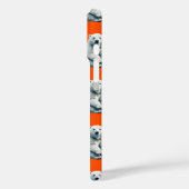 Coques Case-Mate iPhone Conception de motif d'ours polaire sur orange (Verso / Gauche)