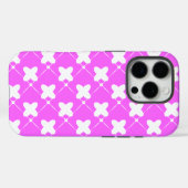 Coques Case-Mate iPhone Conception de motif en rose et blanc (Verso (horizontal))