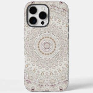 Coques iPhone 16 Pro Max Conception de motif mandala beige et taupe