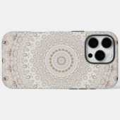 Coques Case-Mate iPhone Conception de motif mandala beige et taupe (Verso (horizontal))