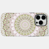 Coques Case-Mate iPhone Conception de motif mandala floral rose et vert (Verso (horizontal))