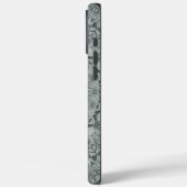 Coques Case-Mate iPhone Conception de motif mandala gris et argent (Verso / Gauche)