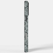 Coques Case-Mate iPhone Conception de motif mandala gris et argent (Verso / Droite)