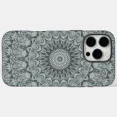 Coques Case-Mate iPhone Conception de motif mandala gris et argent (Verso (horizontal))