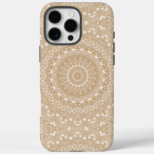 Coques Case-Mate iPhone Conception de motif mandala marron chameau (Verso)