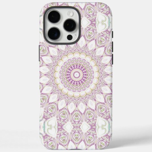 Coques Case-Mate iPhone Conception de motif mandala pastel lavande et vert (Verso)
