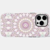 Coques Case-Mate iPhone Conception de motif mandala pastel lavande et vert (Verso (horizontal))