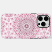 Coques Case-Mate iPhone Conception de motif mandala rose et blanc (Verso (horizontal))