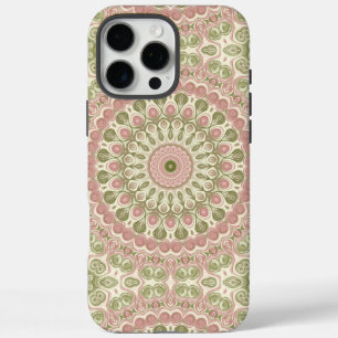 Coques iPhone 16 Pro Max Conception de motif mandala rose et vert