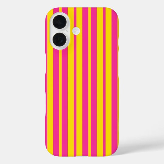 Coques Case-Mate iPhone Conception de motif rayé stylé rose jaune  (Verso)