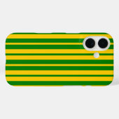 Coques Case-Mate iPhone Conception de motif rayé stylé vert jaune (Verso (horizontal))