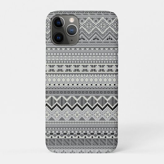 Coques Case-Mate iPhone Conception de motifs aztèques gris blanc (Dos)
