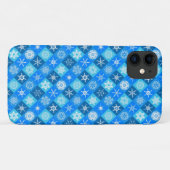 Coques Case-Mate iPhone Conception de motifs de flocons de neige bleus mig (Dos (Horizontal))