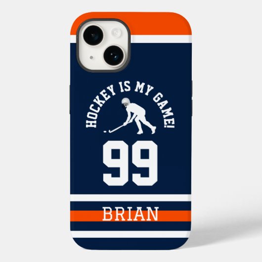 Coques Case-Mate iPhone Conception de numéro de maillot de hockey d'équipe (Verso)
