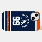 Coques Case-Mate iPhone Conception de numéro de maillot de hockey d'équipe (Verso (horizontal))