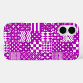 Coques Case-Mate iPhone Conception de Patchwork Motifs mélangés violet bla (Verso (horizontal))