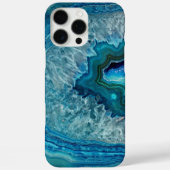 Coques Case-Mate iPhone Conception de pierre de cristal d'agate géode bleu (Verso)