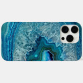 Coques Case-Mate iPhone Conception de pierre de cristal d'agate géode bleu (Verso (horizontal))