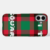 Coques Case-Mate iPhone Conception de plaid couleur rouge et vert tartan (Verso (horizontal))