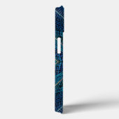 Coques Case-Mate iPhone Conception de plume fractale bleue (Verso / Droite)