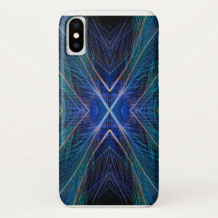 Case-Mate iPhone Case Conception de plume fractale bleue