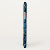 Coques Case-Mate iPhone Conception de plume fractale bleue (Dos/Droite)