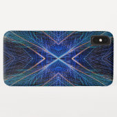 Coques Case-Mate iPhone Conception de plume fractale bleue (Dos (Horizontal))