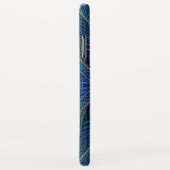 Coques Case-Mate iPhone Conception de plume fractale bleue (Dos/Droite)