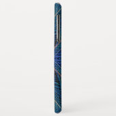 Coques Case-Mate iPhone Conception de plume fractale bleue (Dos/Gauche)
