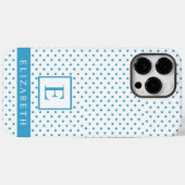 Coques Case-Mate iPhone Conception de point blanc bleu cyan bleu ciel pers (Verso (horizontal))